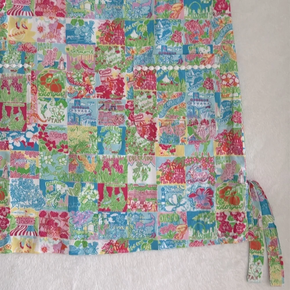 Lilly Pulitzer | State Of Mind USA Patchwork Print Classic Shift Dress (10) - Picture 7 of 16